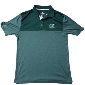 Ohio Bobcats NCAA Green Polo Colosseum Men's Short Sleeve Shirt Medium